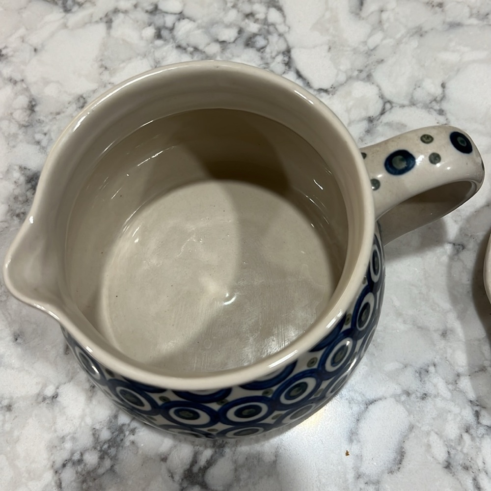 Polish Pottery Gravy Pitcher - Picture 2 of 7